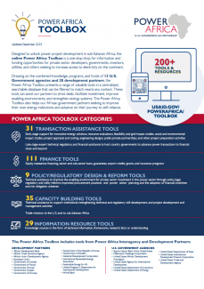 Power Africa Toolbox Fact Sheet Cover