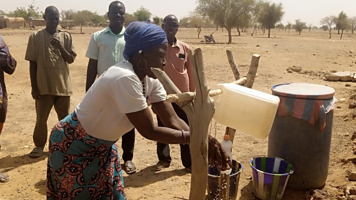 Burkina Faso Water Users Association Using Water Point in Village