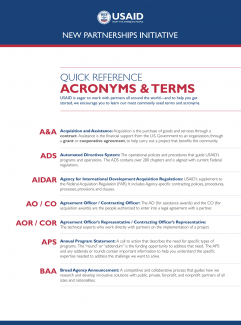 Quick Reference Acronyms and Terms