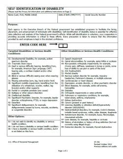 SF-256 (Self-Identification of Disability)