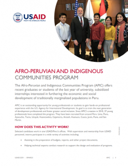 Cover for the afro-peruvian and indigenous communities program