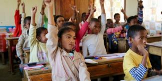 Children in a classroom in Madagascar