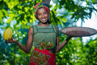 Cacao farmer under USAID's TSIRO Alliance in Madagascar