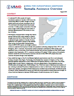 USAID-BHA Somalia Assistance Overview - August 2023