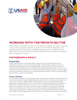 USAID/Egypt Fact Sheet: Working With the Private Sector