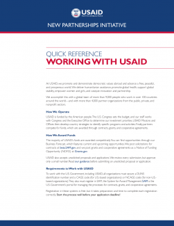 Working With USAID Reference Guide