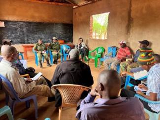 SAA-trained rangers Filster Kale and Violet Malemba of the Kasigau Wildlife Conservancy engaged in community dialogue. 