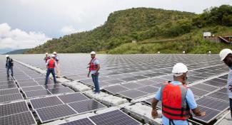 FLOATING SOLAR PANELS AT THE BUI POWER AUTHORITY SERVE AS A RENEWABLE ENERGY SOURCE FOR GHANA