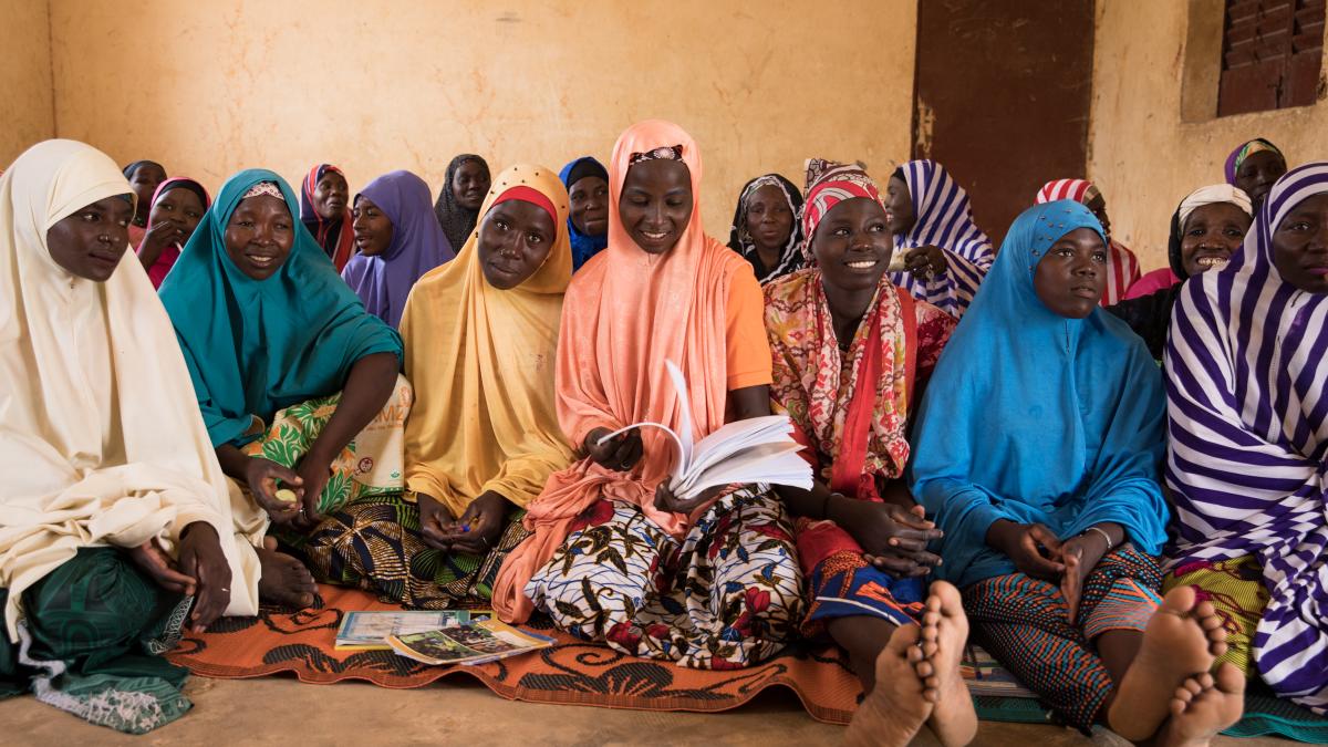 Schoolgirls in a classroom in Southern Niger