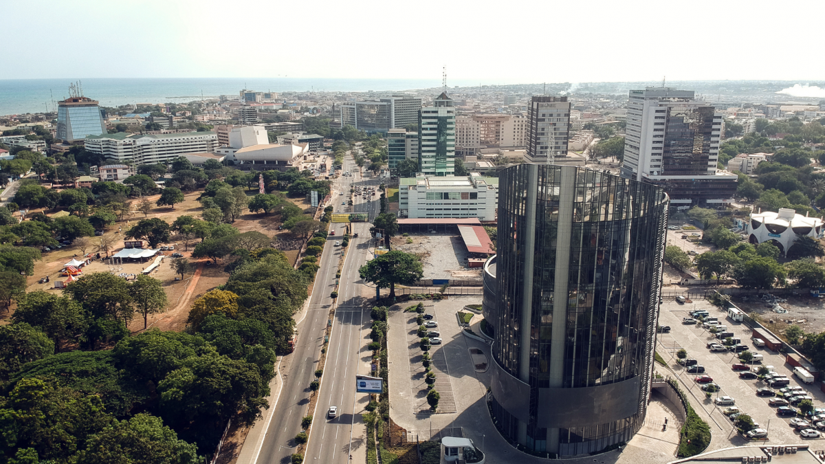 Aerial view of Accra in Ghana