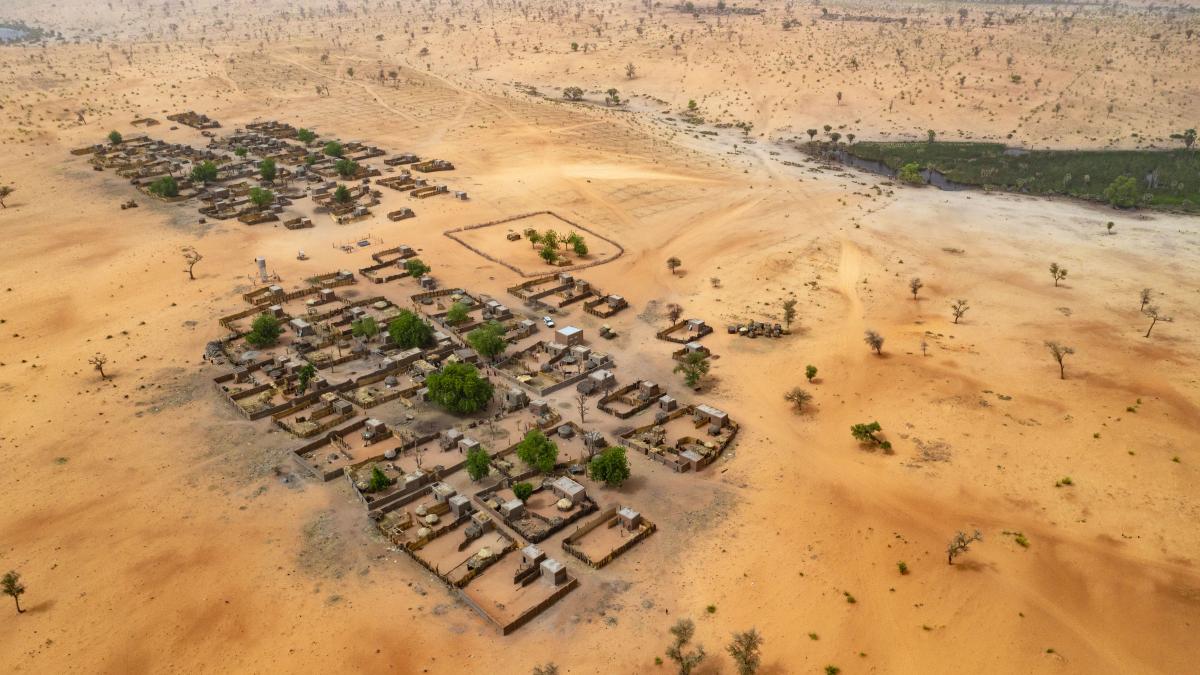 Aerial view of a village in southern Niger