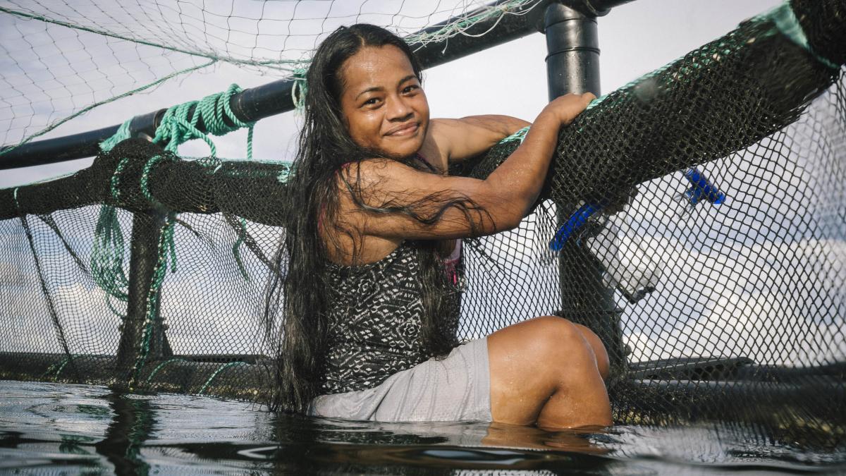 A young woman helps reel in a better future for the Marshall Islands