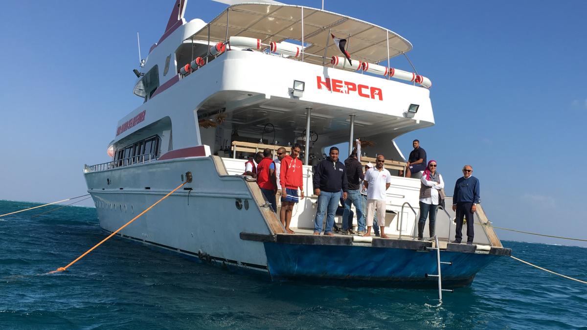 A HEPCA Boat used during the installation of the mooring system in the Red Sea.