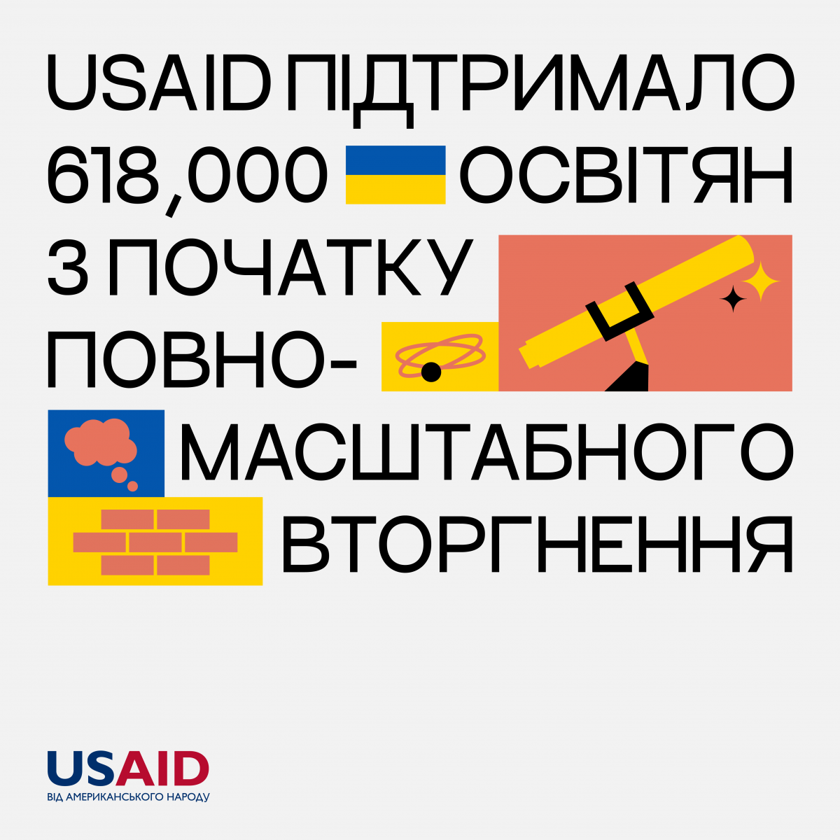 A poster on USAID direct budget support to Ukraine