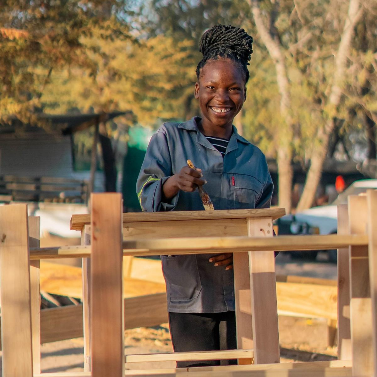 Woodwork for Namibian girls