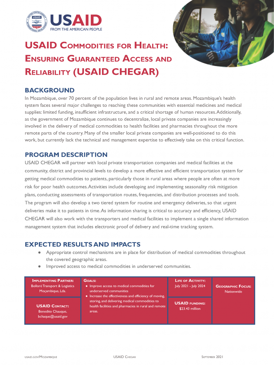 USAID Commodities for Health: Ensuring Guaranteed Access and Reliability 