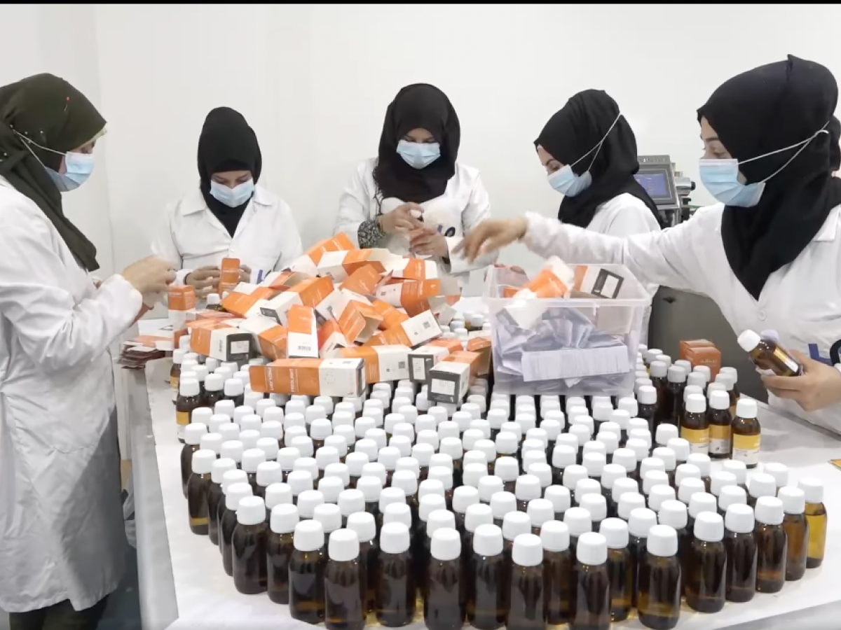 Women working at a pharmaceutical company