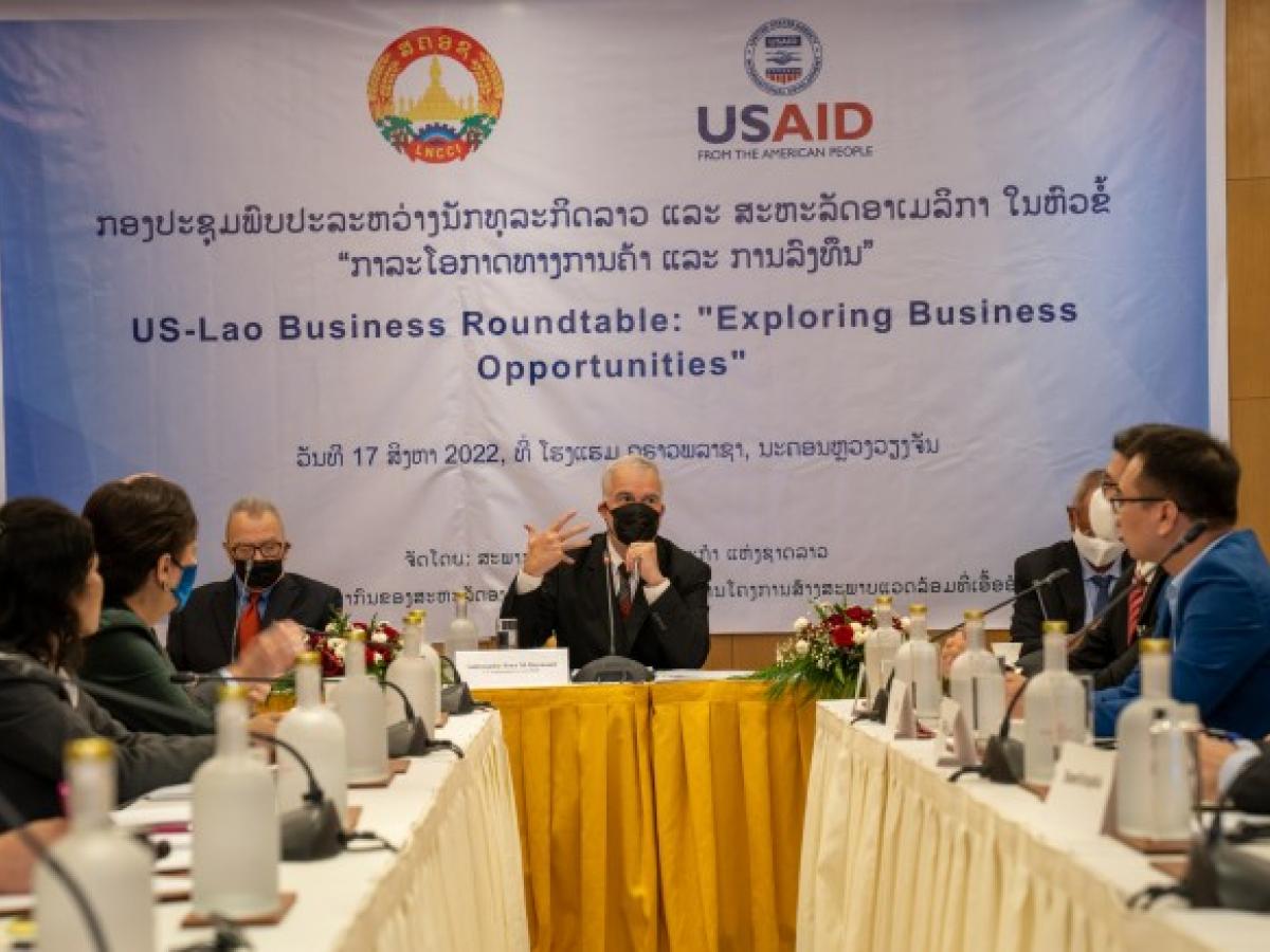 Representatives seated at the US ASEAN Business Council Roundtable