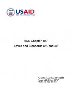 ADS Chapter 109: Ethics and Standards of Conduct