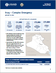 2024-01-22 USG Iraq Complex Emergency Fact Sheet #1