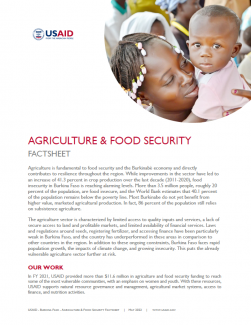 Cover page of Agriculture and Food Security Factsheet