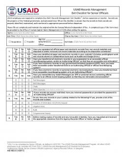 AID 502-3 Exit Checklist for Senior Officials 