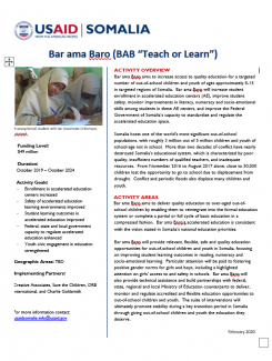 USAID Fact Sheet - Bar Ama Baro