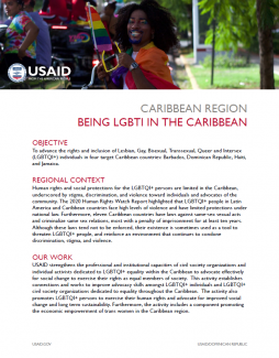 FACT SHEET - Being LGBTI in the Caribbean English cover image