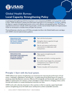 Cover for Global Health Bureau Local Capacity Strengthening Policy