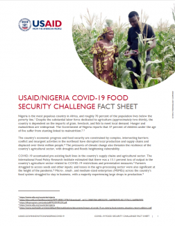 Cover for USAID/Nigeria COVID-19 Food Security Challenge Fact Sheet