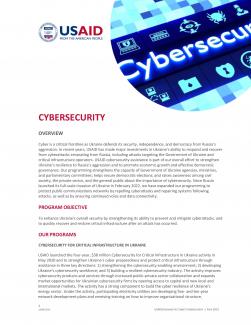 USAID/Ukraine Cybersecurity Fact Sheet cover page
