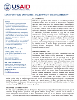 Loan Portfolio Guarantee – Development Credit Authority