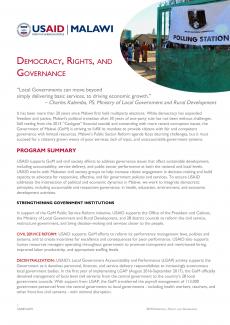 USAID/Malawi Democracy, Human Rights and Governance