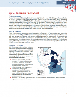 EpiC Tanzania Factsheet
