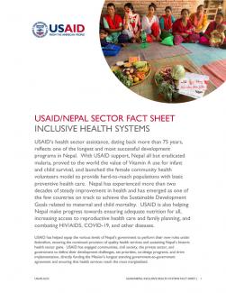 USAID/Nepal Fact Sheet- Inclusive Health Systems Cover