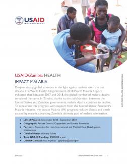 USAID Impact Malaria Fact Sheet