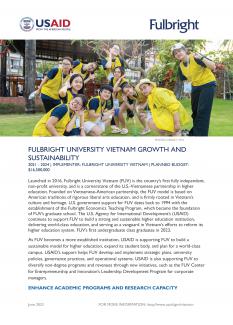Fact Sheet: Fulbright University Vietnam (FUV) Support