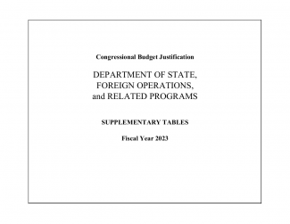 FY 2023 Congressional Budget Justification - Supplementary Tables