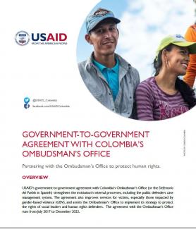 Fact Sheet Government-to-Government Agreement with Colombia’s Ombudsman’s Office