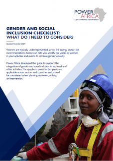 Power Africa: Gender & Social Inclusion Checklist Cover