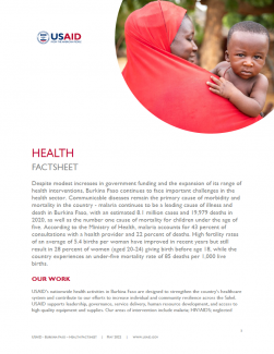 Health Burkina Faso Factsheet Cover
