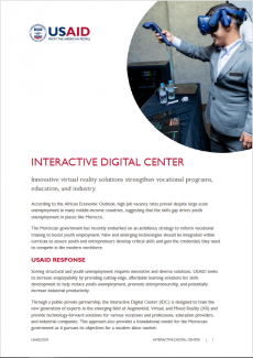 This is a screenshot of the first page of the Interactive Digital Center Fact Sheet.