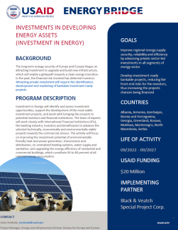 Investment in Energy Fact Sheet 