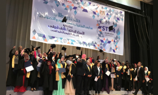 Science, Technology, Engineering, and Mathematics (STEM) high school graduates from Maadi and 6th October City celebrate during their graduation ceremony.
