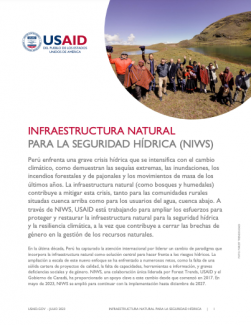 Portada de la hoja informativa del proyecto de Infraestructura Natural para la seguridad Hídrica