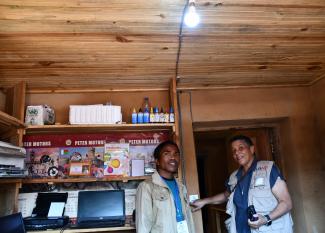 Newly electrified home in rural Madagascar