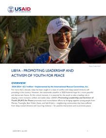 USAID Libya Promoting Leadership and Activism for Youth Factsheet July 2023