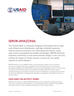 Cover of the SERVIR-AMAZONIA activity fact sheet