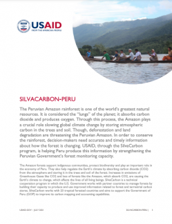 Cover of the Silvacarbon in Peru activity fact sheet