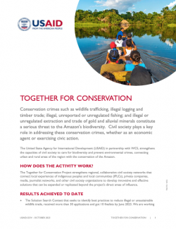 Cover of the Together for Conservation Fact sheet